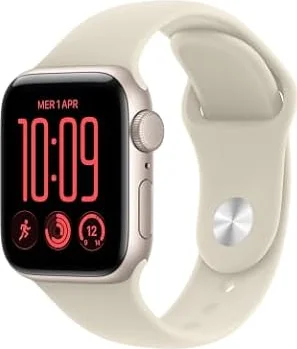Apple Watch SE 3 GPS 40 mm Smartwatch | Cassa in alluminio galassia con Cinturino Sport sabbia - S/M
