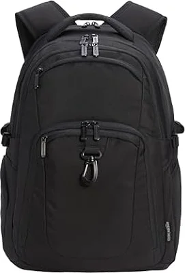 Amazon Essentials Zaino per laptop, da viaggio, adatto per laptop da 17", Nero (In precedenza Amazon Basics)