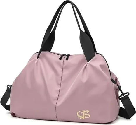 Vllcsla Sports Bag with Wet Pocket for Women - Convenient Carry On Soft Weekend Bag Tear Resistant & Waterproof Travel Bag Crossbody Bag Duffel Bags for Ladies (Rosa scuro)