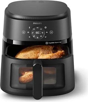 Philips Airfryer 2000 - Friggitrice ad aria 6.2L, Finestrella, 13 modalità | Touchscreen, Finestrella con Luce, RapidAir, 90% di Grassi in Meno, Facile da Pulire, App Ricette HomeID (NA230/00)