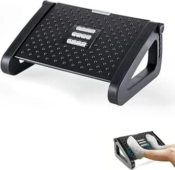 MAGIC SELECT Poggiapiedi Ergonomico per Ufficio | Supporto per i Piedi Regolabile, Antiscivolo, Funzione Massaggio, Migliora Postura e Circolazione, Ideale per Lavoro e Casa