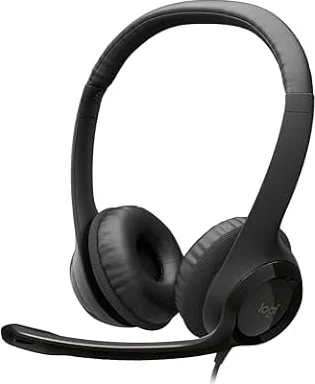 Logitech H390 Cuffia con Cavo per PC/Portatile | Auricolari Stereo con Microfono, Cancellazione Rumore, USB-A, Comandi Integrati, Compatibile con Chromebook - Nero
