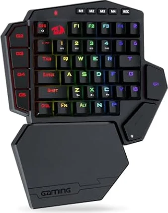 Redragon K585 DITI Tastiera Meccanica Una Mano Wireless 2.4G | tastiera meccanica una mano wireless 2.4G RGB 40% 7 tasti macro poggiapolsi staccabile batteria 3000mAh interruttore blu