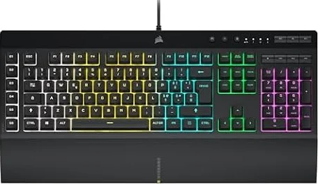 Corsair K55 RGB PRO Tastiera da Gioco Cablata a Membrana – Nero | Layout QWERTY Italiano, Resistente Alla Polvere e ai Versamenti, 6 Tasti Macro con Integrazione Elgato, PC, Mac, Xbox