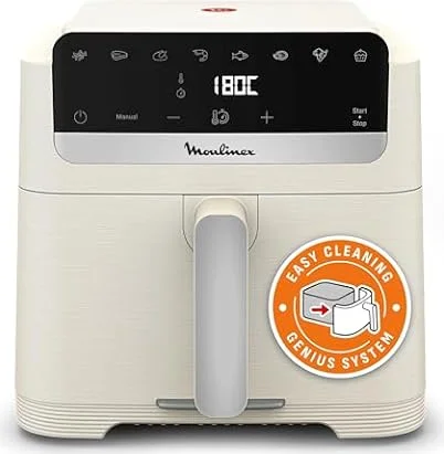 Moulinex Easy Fry Mega Compact, Friggitrice ad Aria, Risparmio Energetico, Capacità 7.5L, Frontale Rimovibile, EZ866AF0