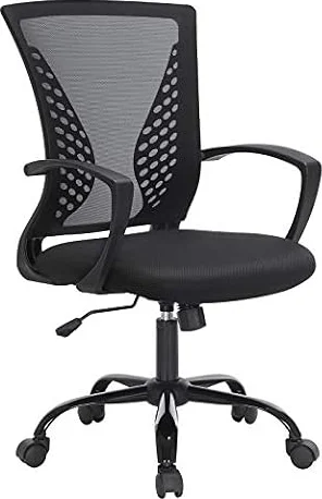 SONGMICS Sedia da Ufficio, Poltrona Girevole, Regolabile in Altezza | Seduta e Schienale in Rete Respirante, Inclinazione Libera, Portata di 120 kg, Nero Inchiostro, Collezione Kime OBN22BK