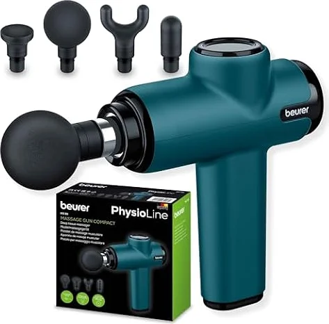 Beurer MG 99 Massage Gun Compact Pistola per Massaggio Muscolare con 4 Accessori per il Potente Massaggio dei Punti di Attivazione Muscolare