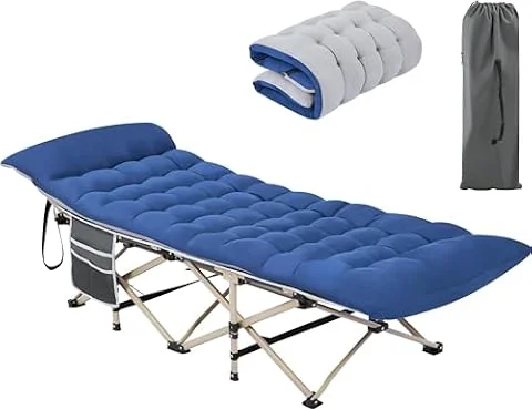 Yaheetech Brandina Lettino da Campeggio con Cuscino Pieghevole Portatile Salvaspazio Letto da Tenda Leggero con Borsa da Trasporto per Dormire Singolo da Giardino Spiaggia Caricabile Fino a 150 kg