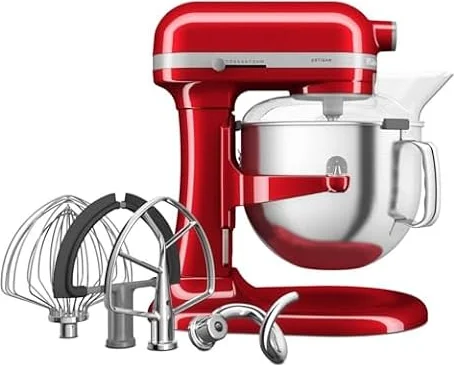 KitchenAid Artisan Planetaria Ciotola Sollevabile 6,6L Rosso mela | Impasta gli impasti più densi, fino a 14 pizze per volta; 11 velocità, corpo interamente in metallo e design iconico