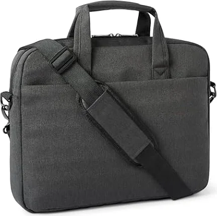 Amazon Basics - Borsa a tracolla per laptop e tablet da 15.6in (39.6cm) per donna e uomo, nero