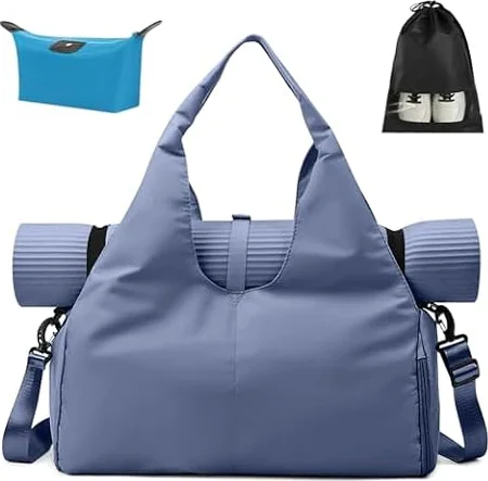 Aucuu Borsone Palestra, Borsone da Viaggio, Borsa da Palestra per Yoga Pilates,Borsone Palestra Sportiva Impermeabile,con Scomparto Scarpe,Grande Capacità Borsa per Sport/Viaggi,Tappetino non incluso