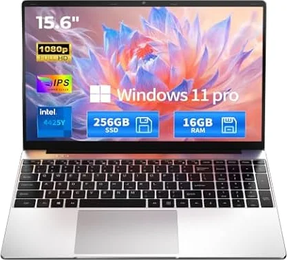 SAGAWHALE Computer portatile tradizionale 2026 Window 11 Pro, 16 GB di RAM 256 GB SSD per ufficio aziendale studente scuola università, display FHD IPS da 15,6 pollici, leggero portatile con Office