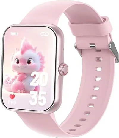 PTHTECHUS Smartwatch Bambini, Orologio Intelligente Fitness Sportivo SmartWatch per Bambini, 1.83' HD Touchscreen, Cronometro Notifiche Messaggi, Fitnesstracker per Ragazzi Ragazze Adolescenti (Rosa)