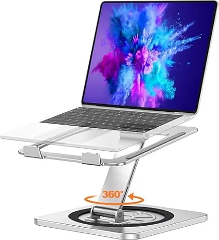 EOIWUY Supporto PC Portatile, [360° Base Girevole] Porta Laptop Stand | Alluminio Regolabile, Ergonomico & Pieghevole, Supporto Notebook Scrivania Computer Racks per MacBook Pro/Air, HP (10-16")