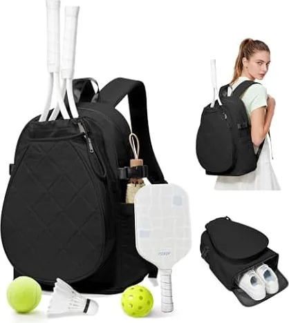 BJLFS Zaino da Tennis per Donne e Uomini, Borsa da Tennis, Borsa Zaino per Badminton, Grande Borsas da Racchetta Borsas Sportiva che Può contenere 2 racchetta e scarpe da tennis