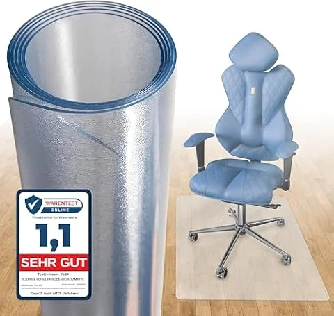 Björn&Schiller tappeto salvapavimento 100x120 cm, tappetino per parquet, antiscivolo, tappeto per sedia da ufficio, tappeto sotto scrivania, tappeto per sedia con ruote, trasparente