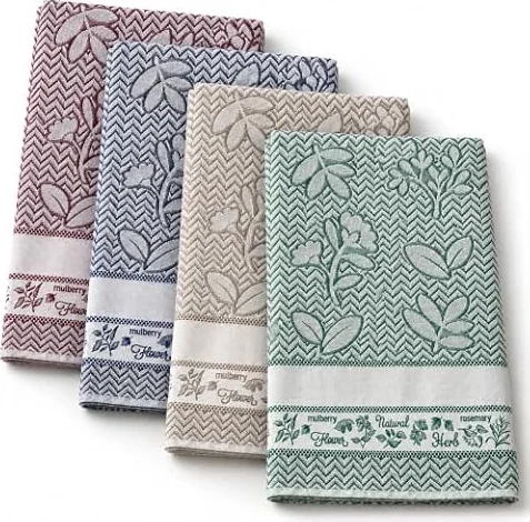 EMMEBi Strofinacci Cucina 100% Cotone Made in Italy Set 4 o 6 Pezzi 50x70 cm 300 gr/m² Alta Assorbenza Panni Cucina Professionali Design Elegante o Quadretti per Casa Ristoranti Hotel (Natural 4pz)