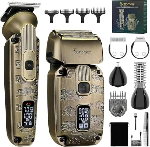 Scttomon Foglio Rasoi Per Gli Uomini Barba Trimmer Per Gli Rasoio Elettrico Per Gli Uomini Testa Calva Capelli Kit Da Barba Cordless Impermeabile