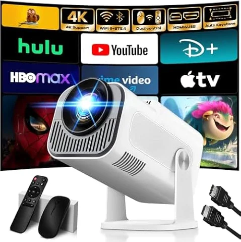 [Apps integrate & 2026 Upgraded] Proiettore 1080P 4K con WiFi 6 Bluetooth