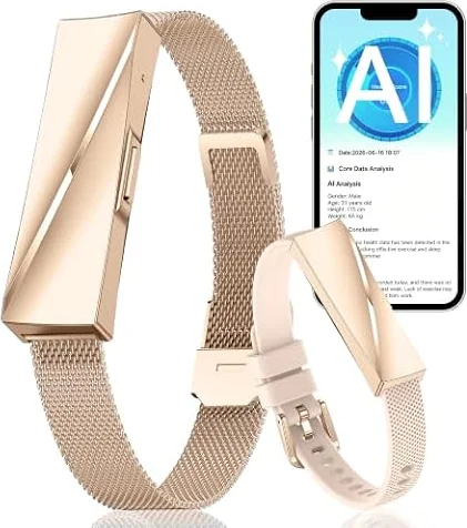 Ruopoem Fitness Tracker con analisi salute AI, 170+ modalità sportive, contapassi, GPS IP68 Bluetooth, monitor sonno, frequenza cardiaca e SpO2, orologio fitness donna per Android/IOS