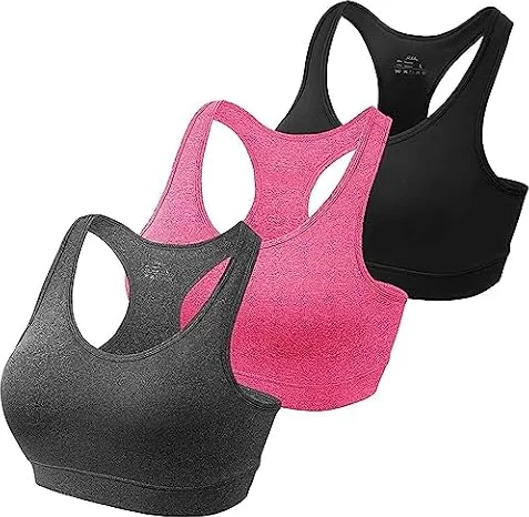 HBselect Set da Reggiseno Sportivo Donna Assorbente Reggiseno | Bra Donna Morbido e Traspirante Reggiseno Senza Ferretto e Senza Cuciture Reggiseno Sportivo con Imbottito